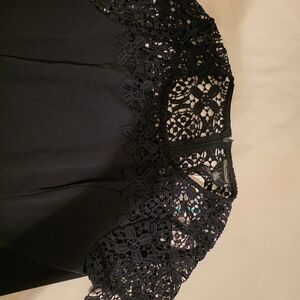 Nina Leonard Black Lace Mini Dress